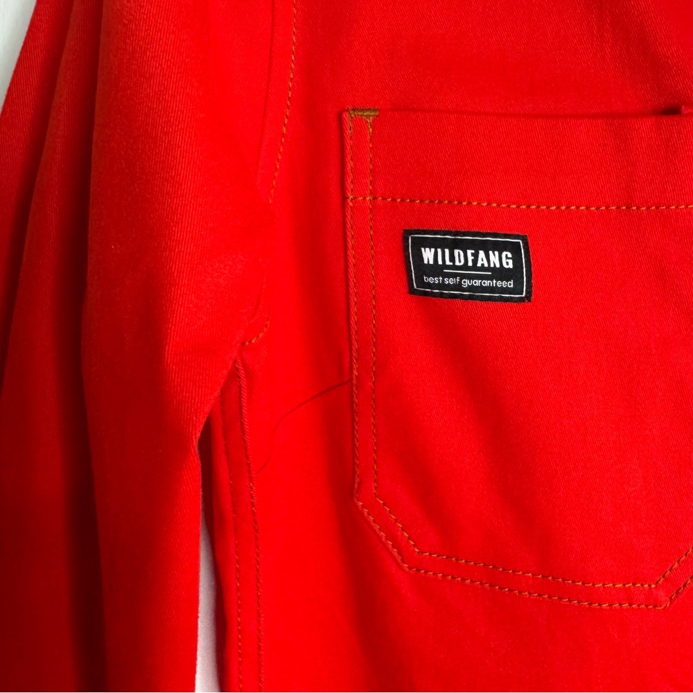 Wildfang The Essential Long Sleeve High Waisted Coverall Romper Red Small New - Picture 5 of 12